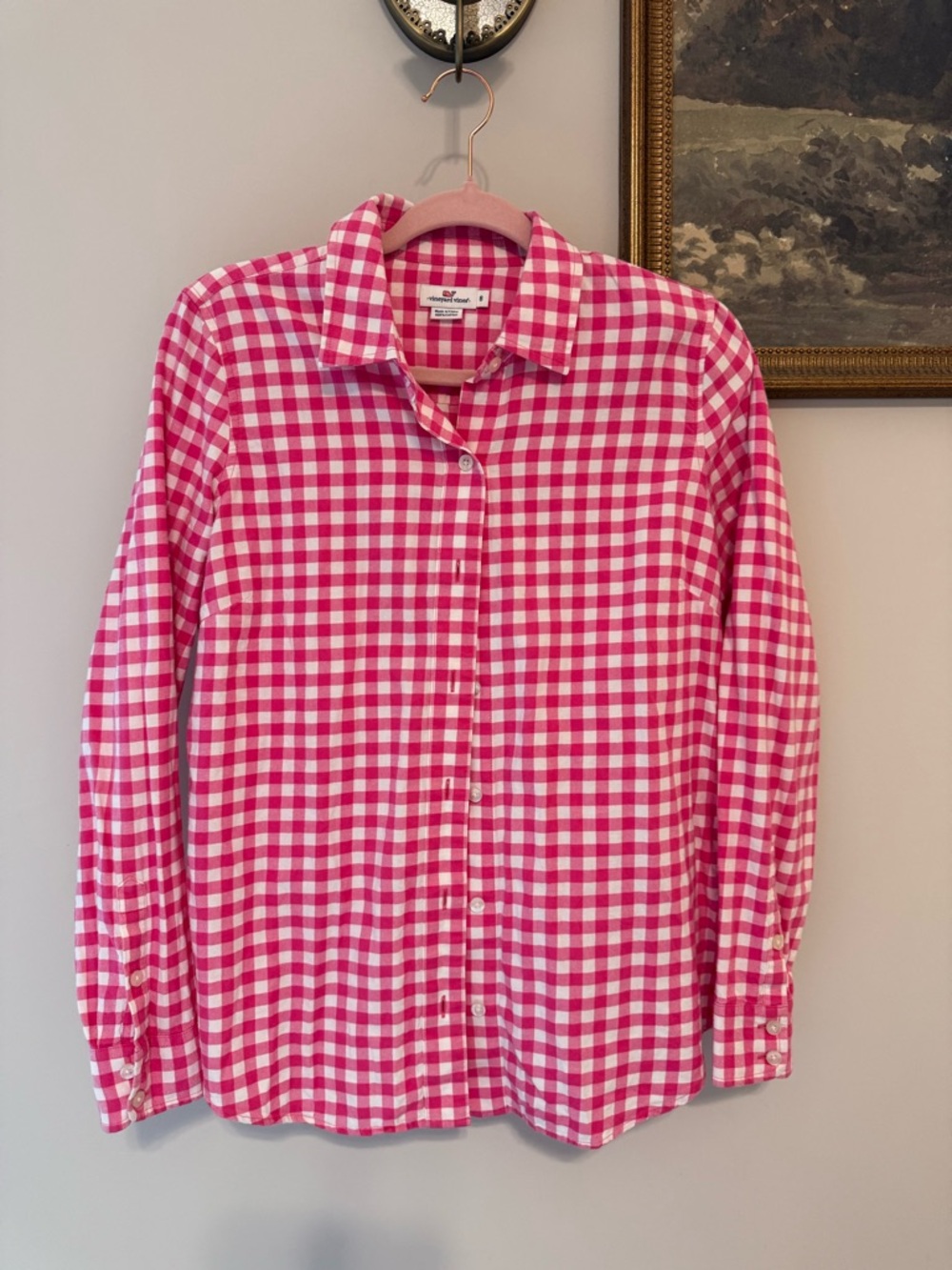 Vineyard Vines Pink Gingham Shirt